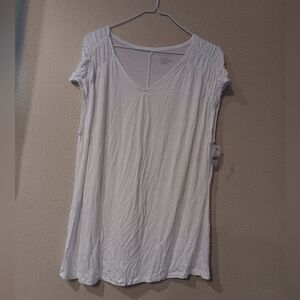 Lane Bryant White V-Neck Tunic
